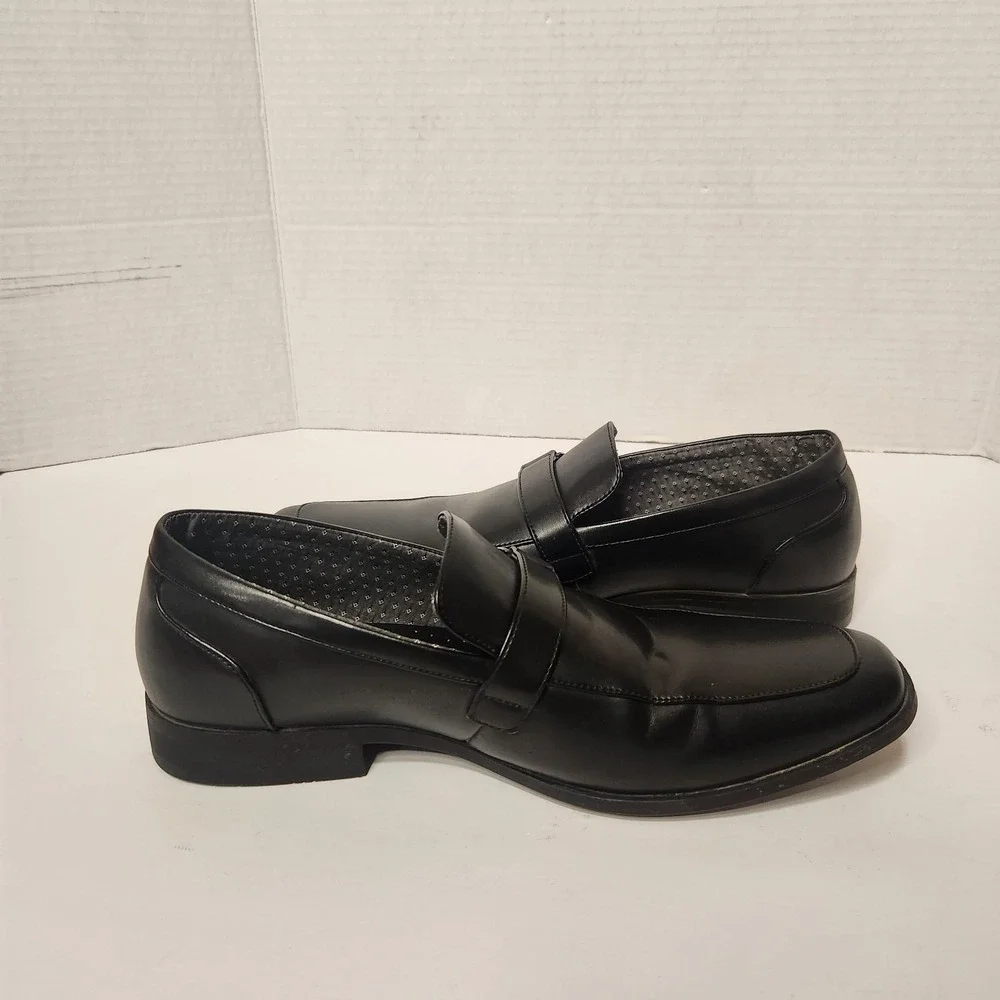 Perry Ellis Portfolio Men 8 Black Justin Ultra Foam Slip On‎ Dress Loafer Shoes